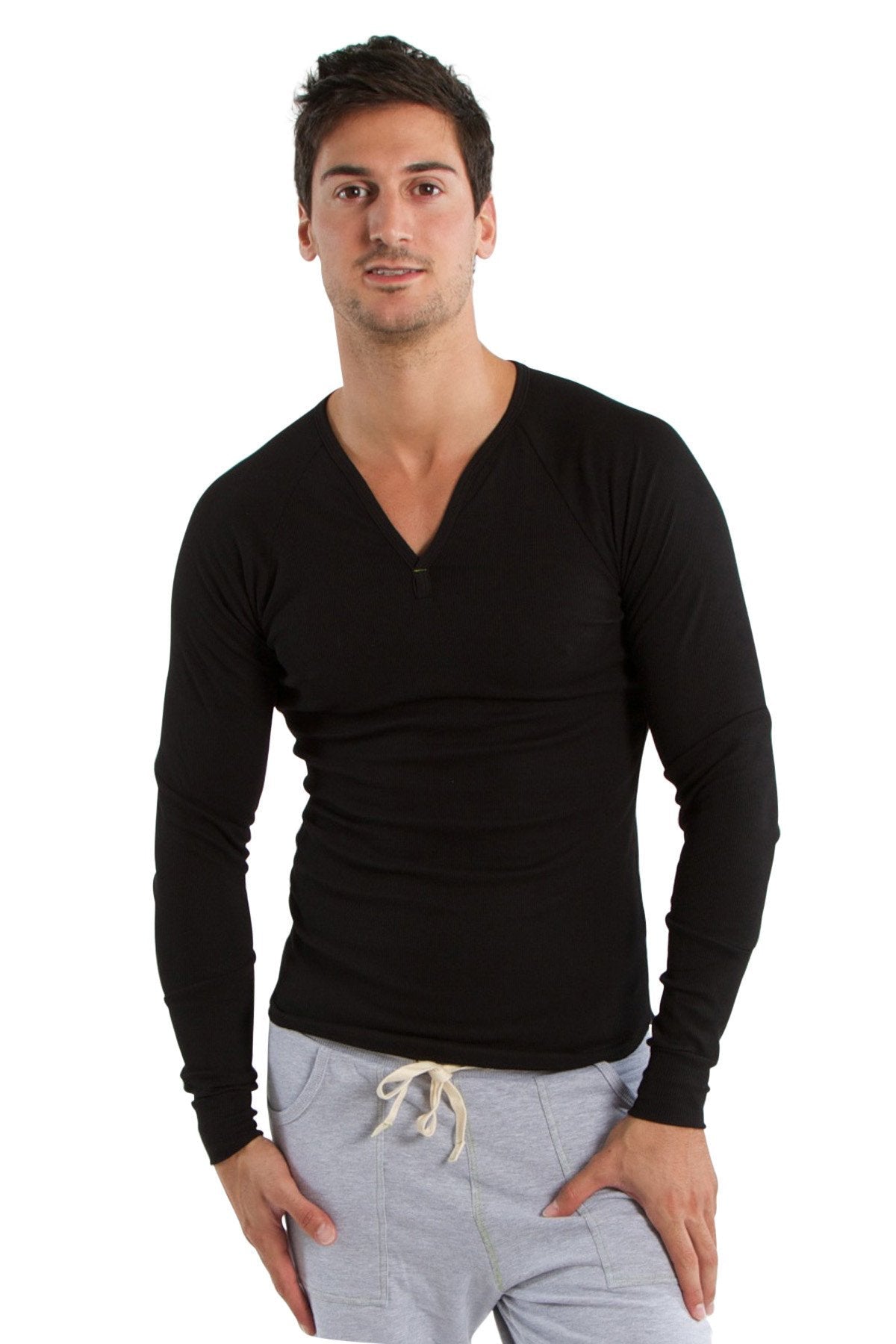 Thermal V-Neck Long Sleeve (Black)