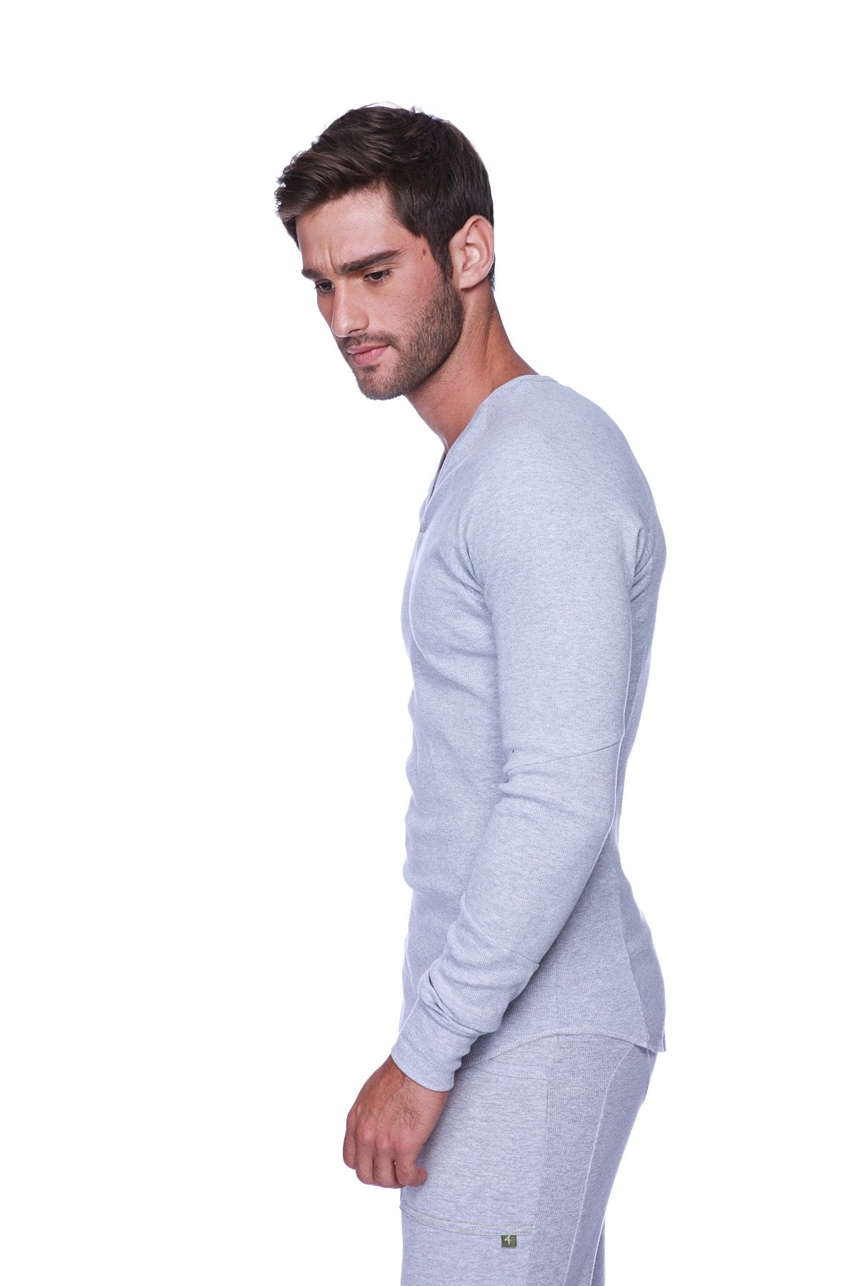 Thermal V-Neck Long Sleeve (Heather Grey)