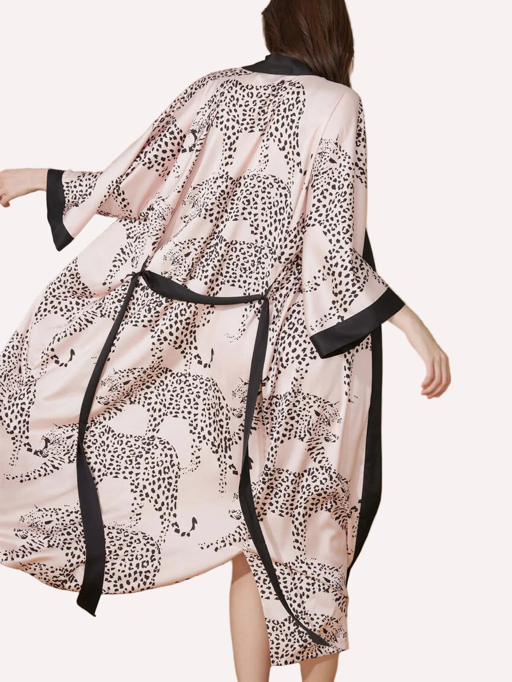 Pink Leopard Kimono Robe