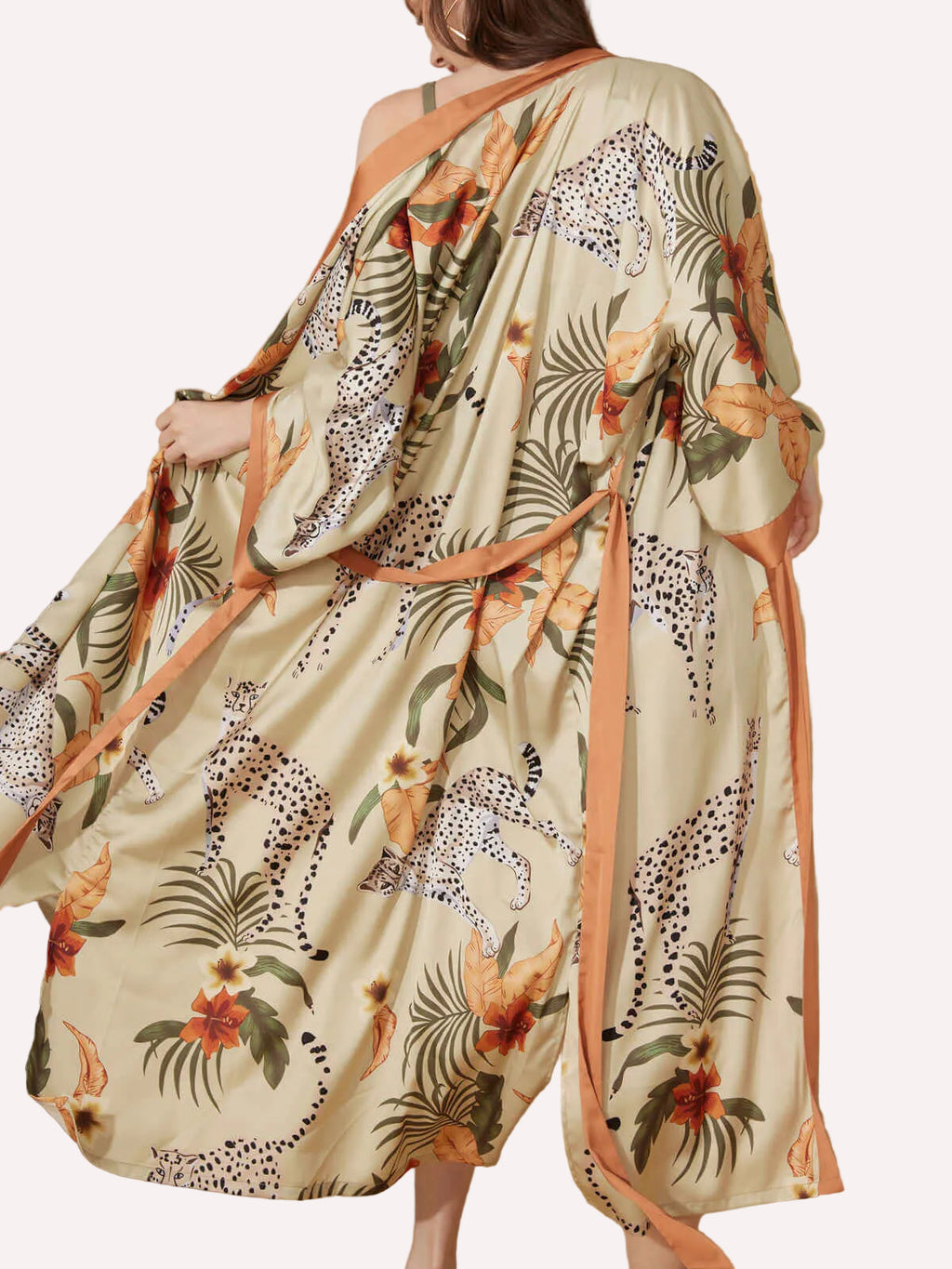 Orange Leopard Kimono Robe