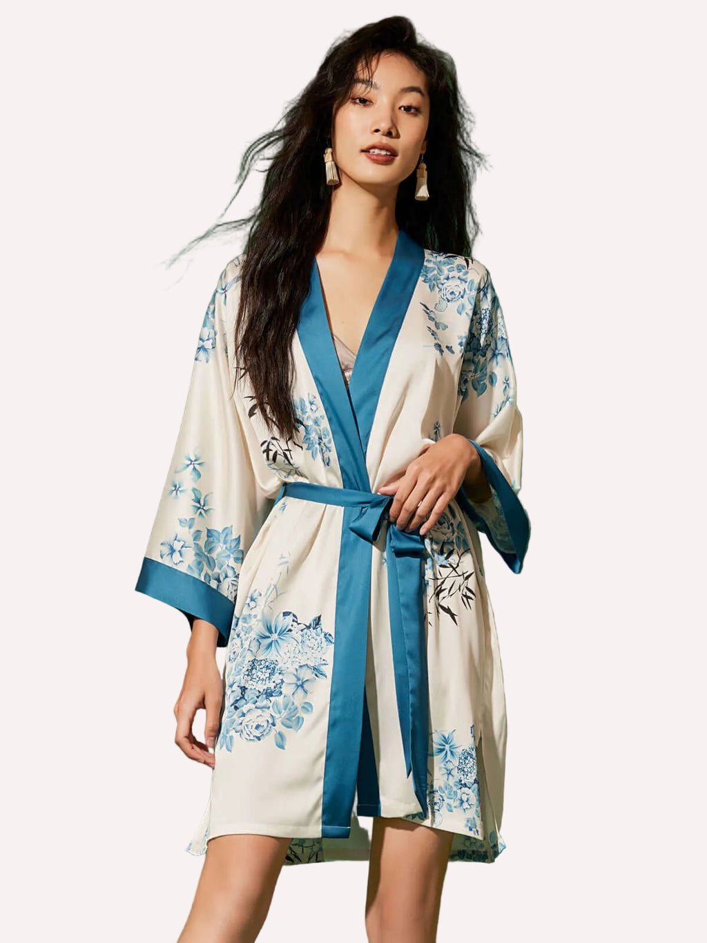 Short Kimono Robe bamboo