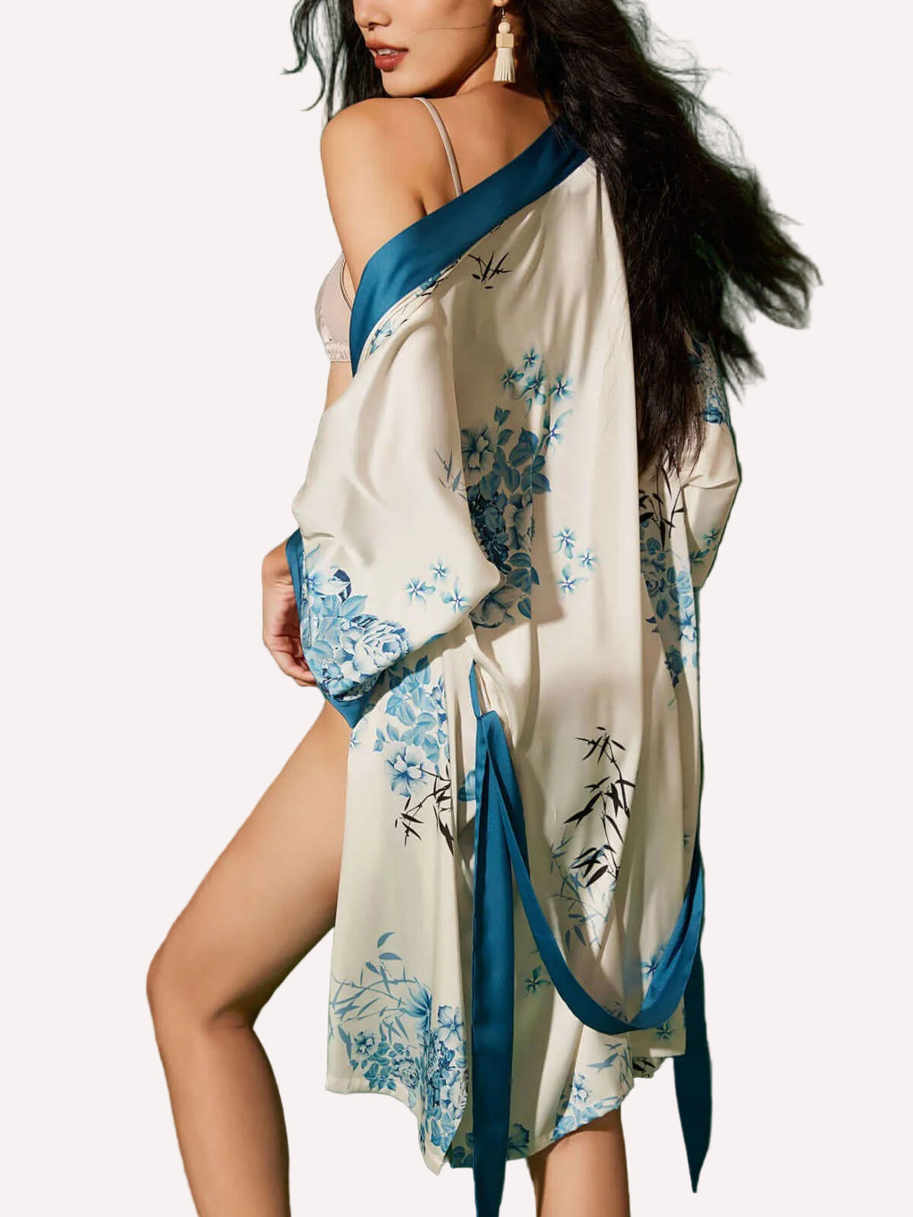 Short Kimono Robe bamboo
