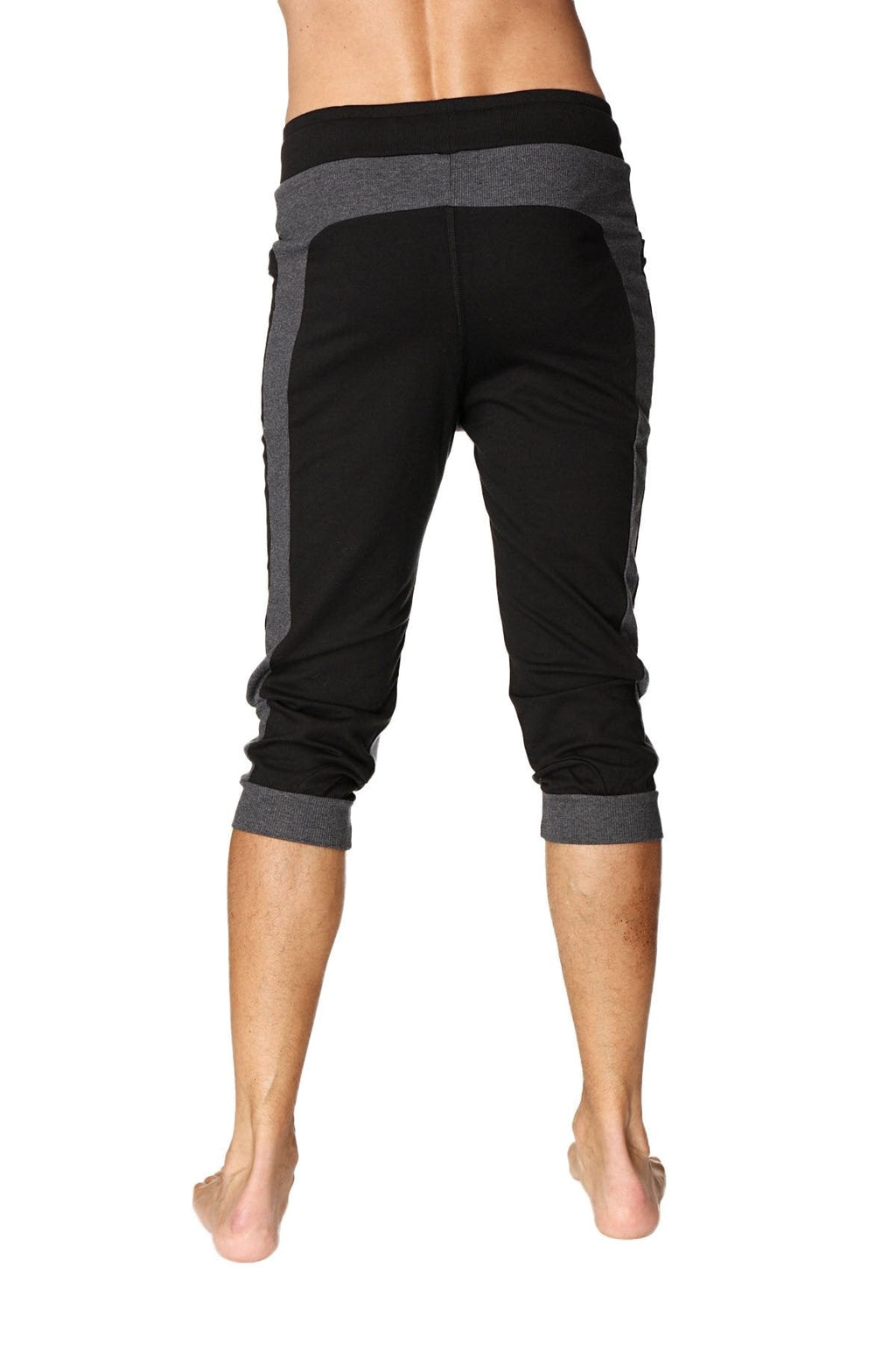 Ultra-Flex Tri-color Cuffed Yoga Pant (Black w/Charcoal & Grey)