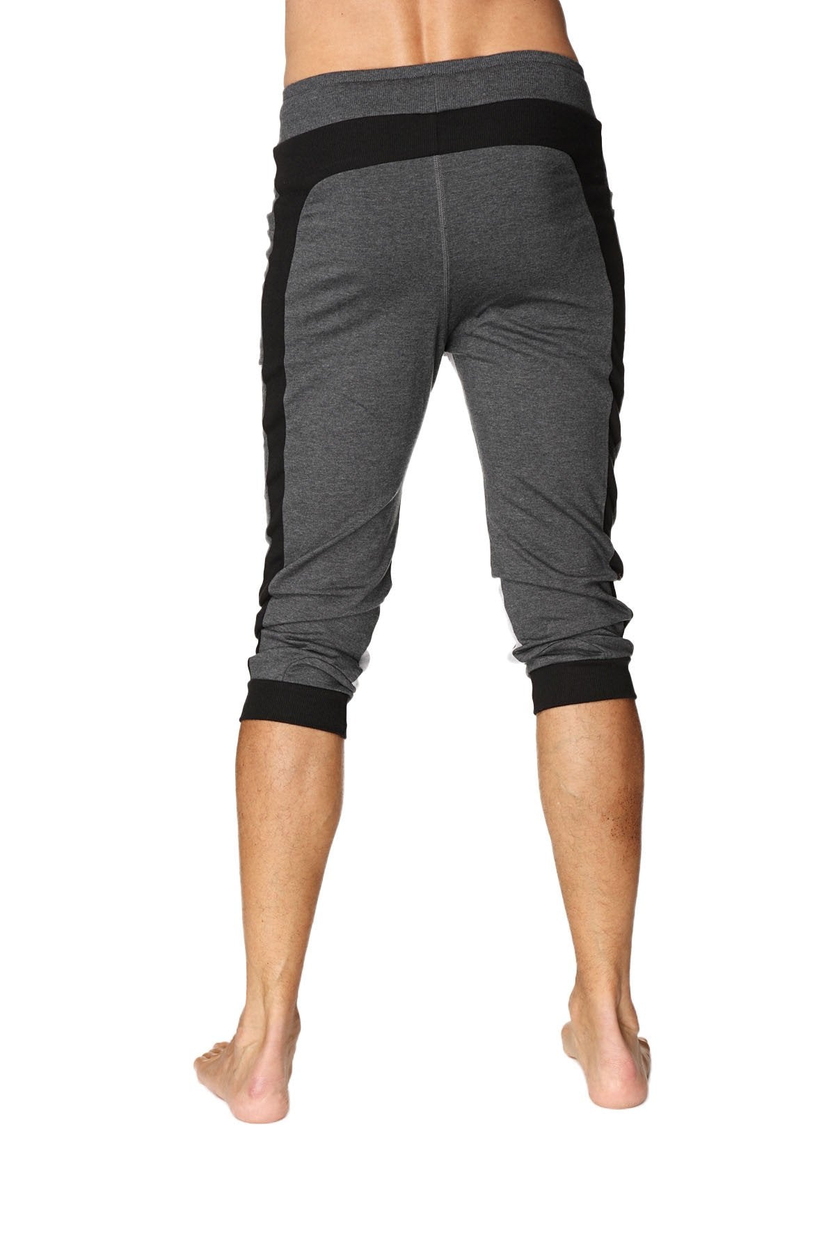Ultra-Flex Tri-color Cuffed Yoga Pant (Charcoal w/Black & Grey)
