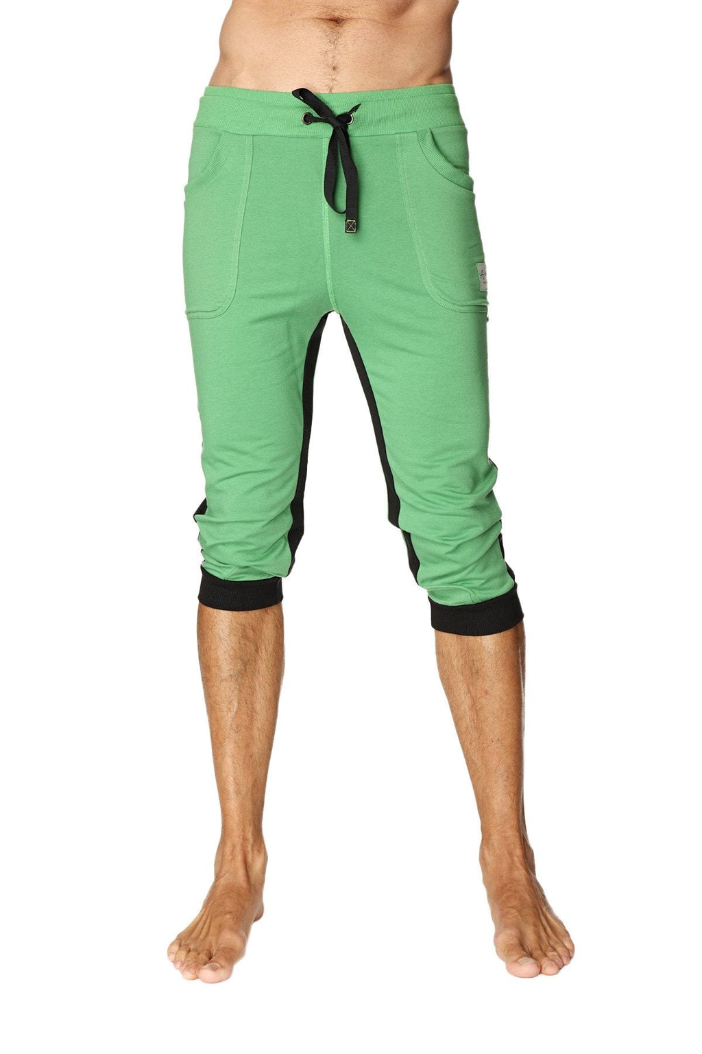Ultra-Flex Tri-color Cuffed Yoga Pant (Green w/Black & Black)