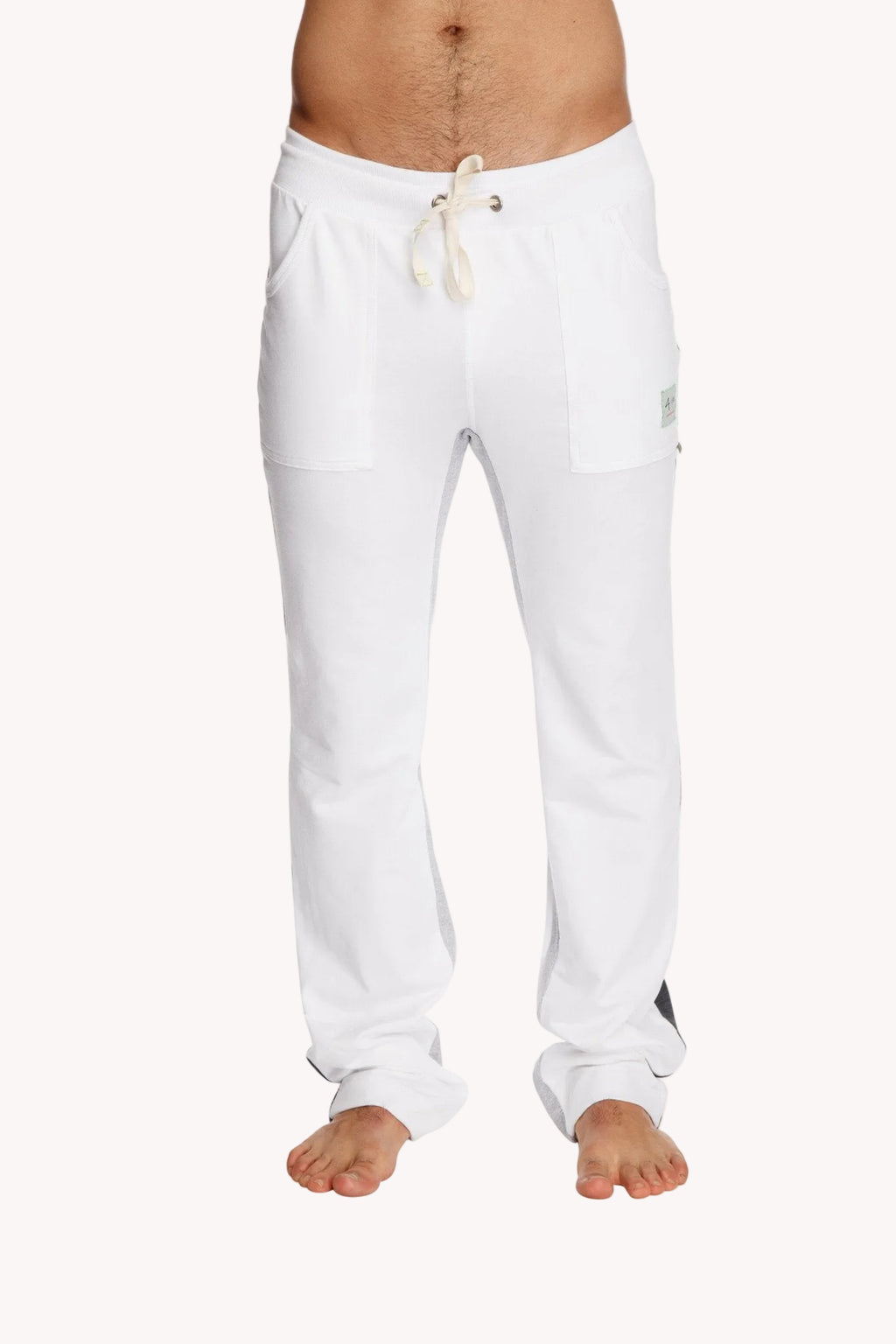 Ultra Flex Yoga Track & Yoga Sweat Pant (WHITE w/Charcoal & Grey)