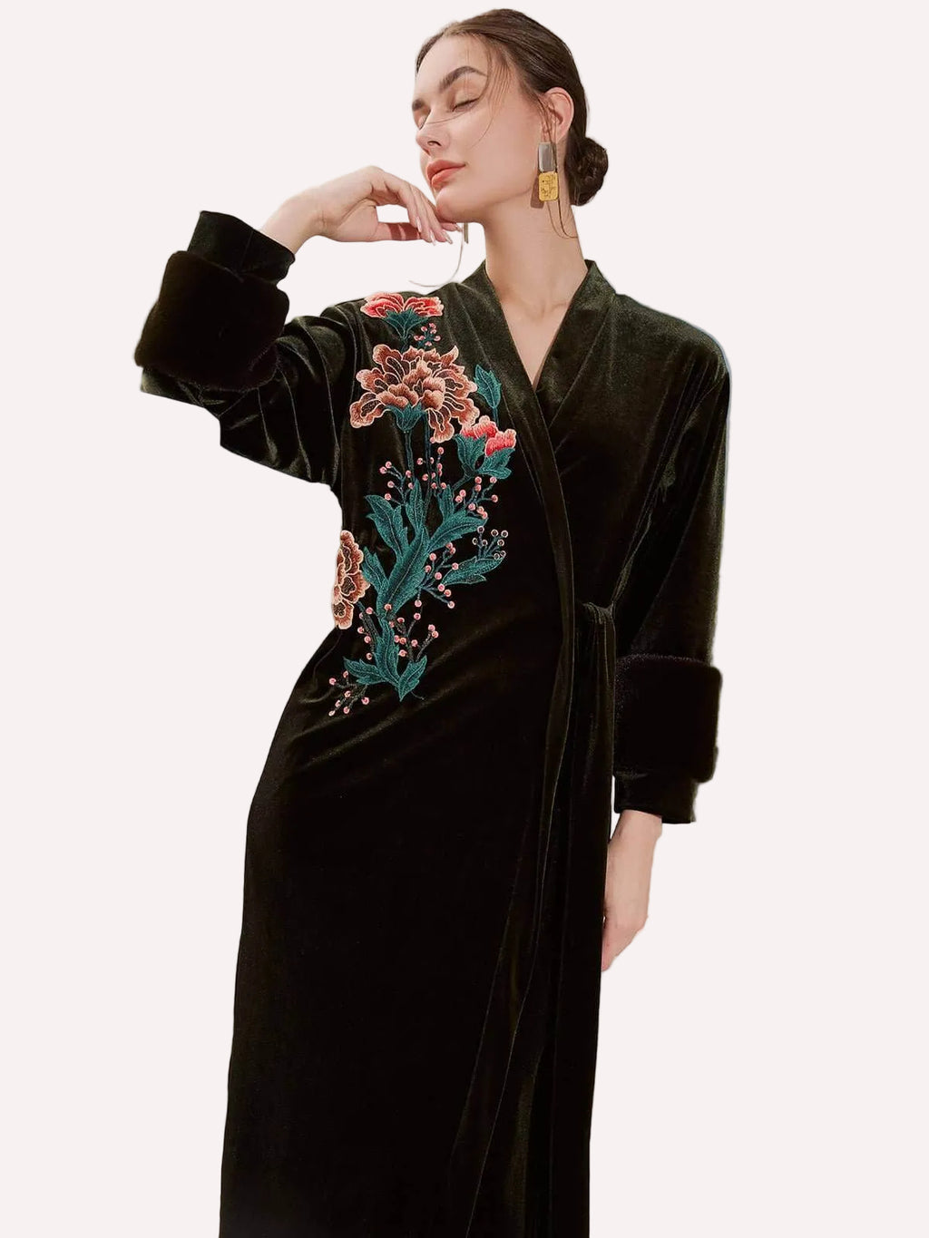 Velvet Embroidered Robe