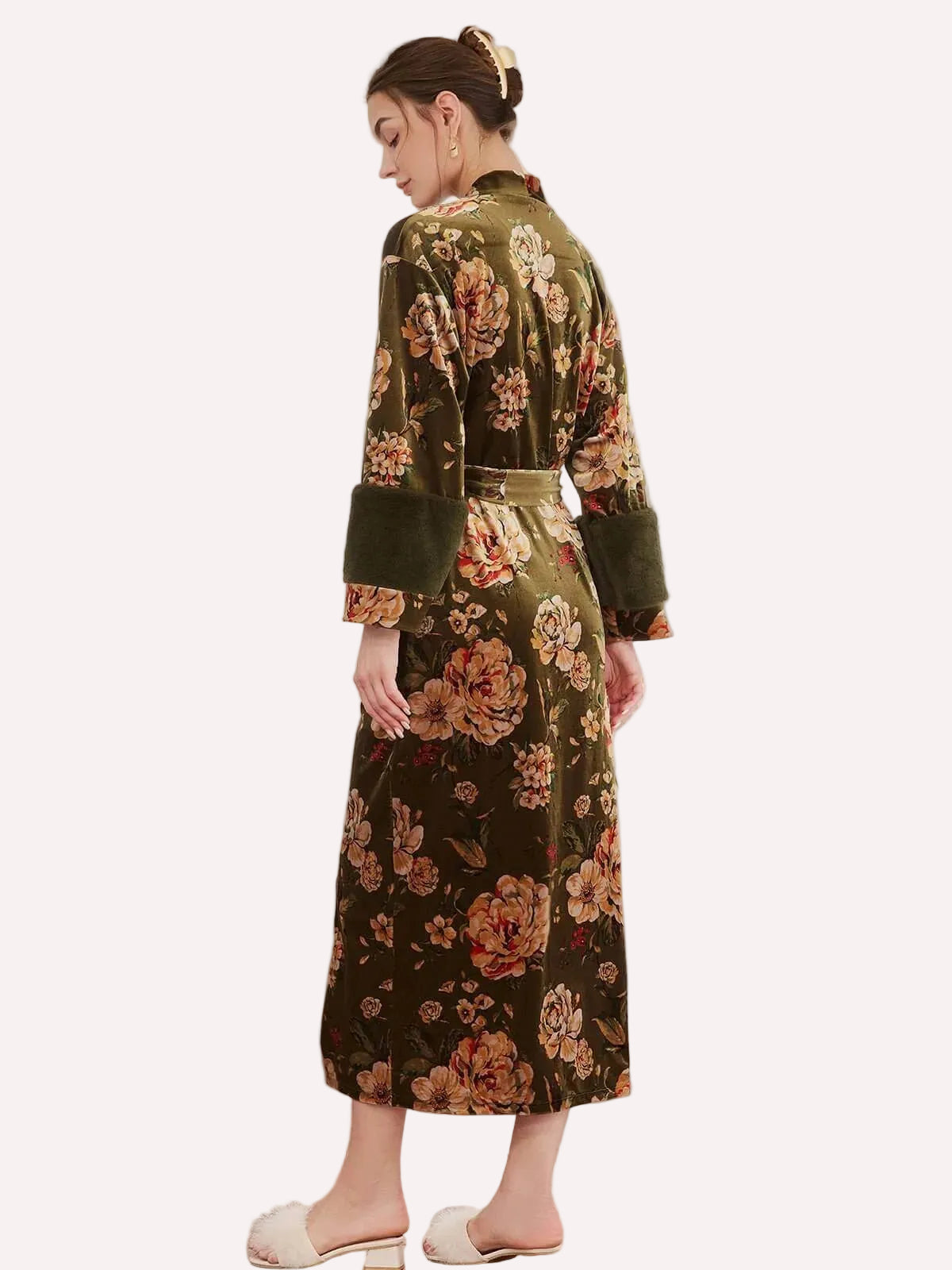 Velvet Floral Kimono Robe