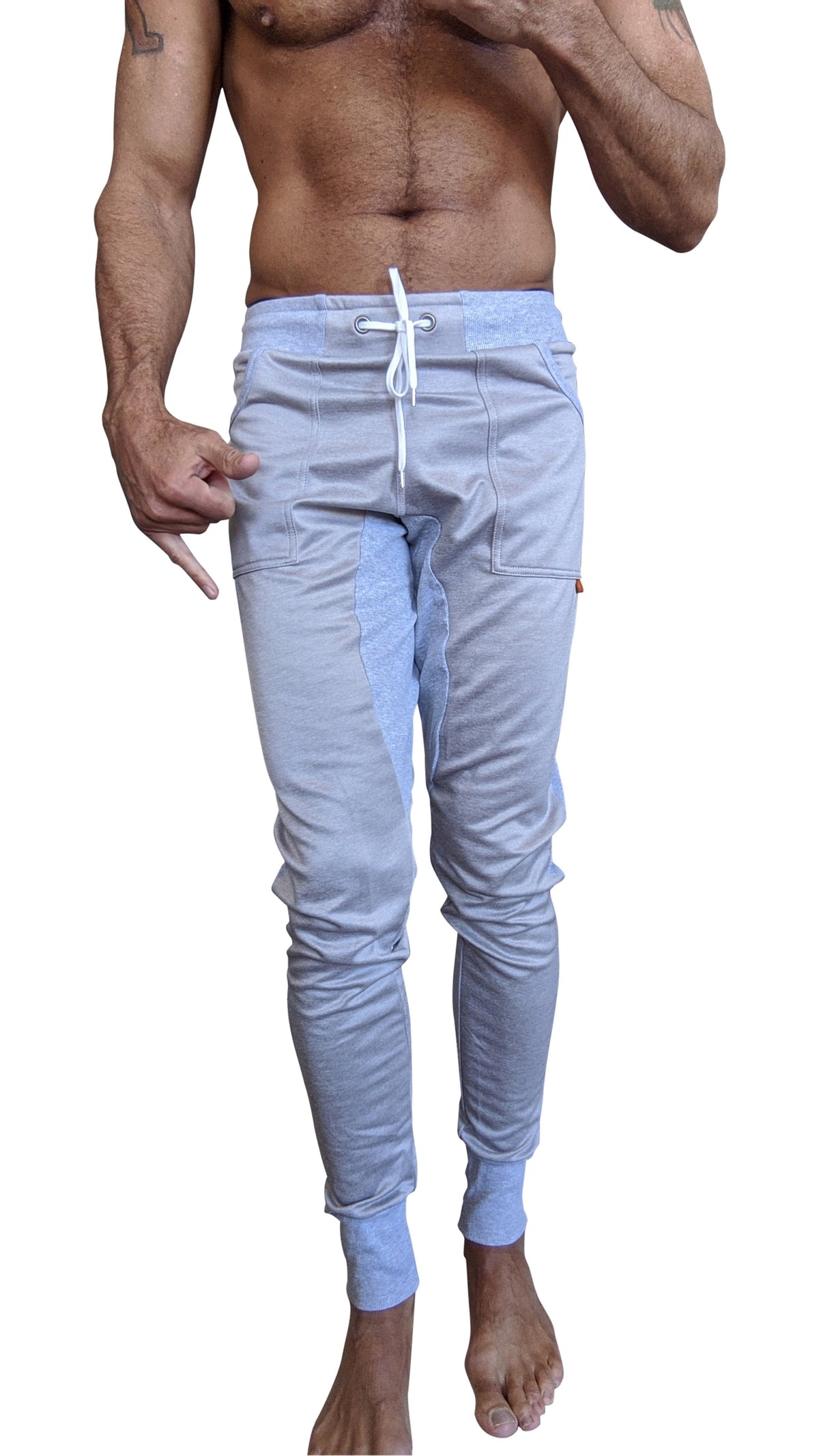 **Winter Edition** Performance-Luxe-Fleece Long Cuffed Jogger & Yoga Sweat Pants (Stainless Steel Grey)