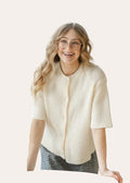 Zadie Ivory Short Sleeve Button Cardigan